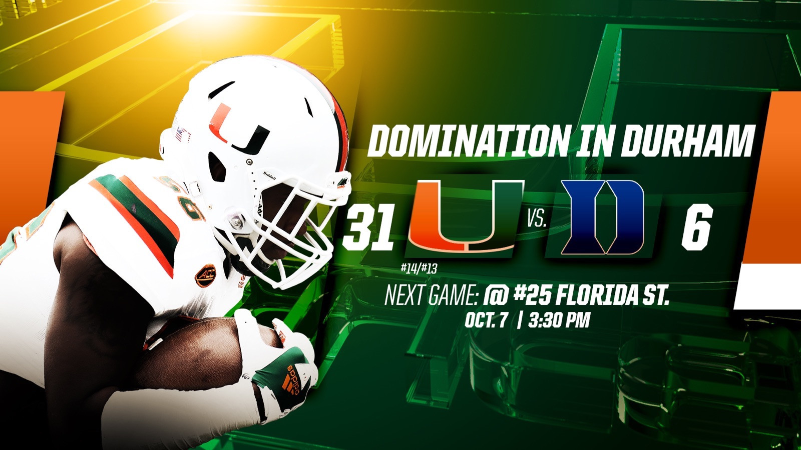 Fast Start Sparks Canes in ACC Opener over Duke