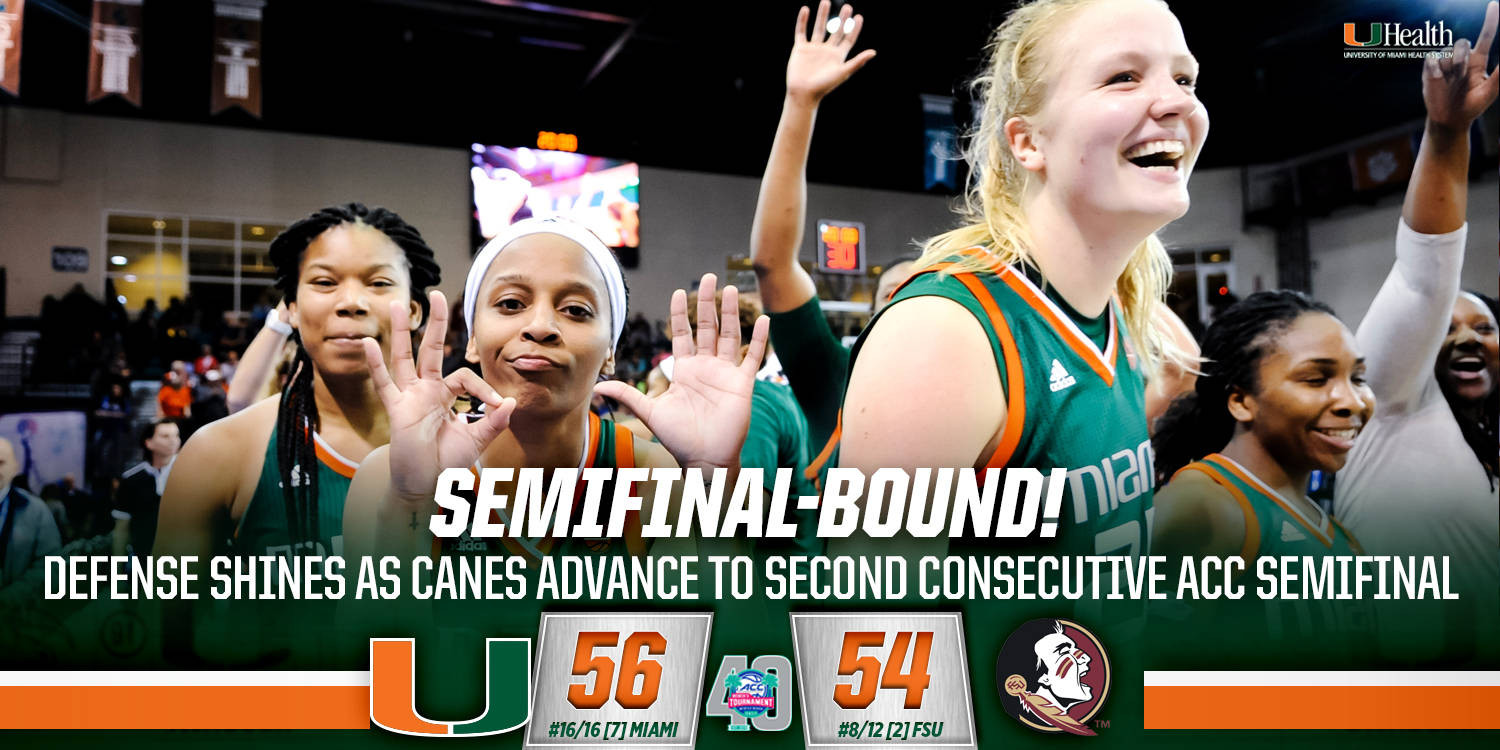 @CanesWBB Topples No. 8/12 FSU to Reach ACC Semis