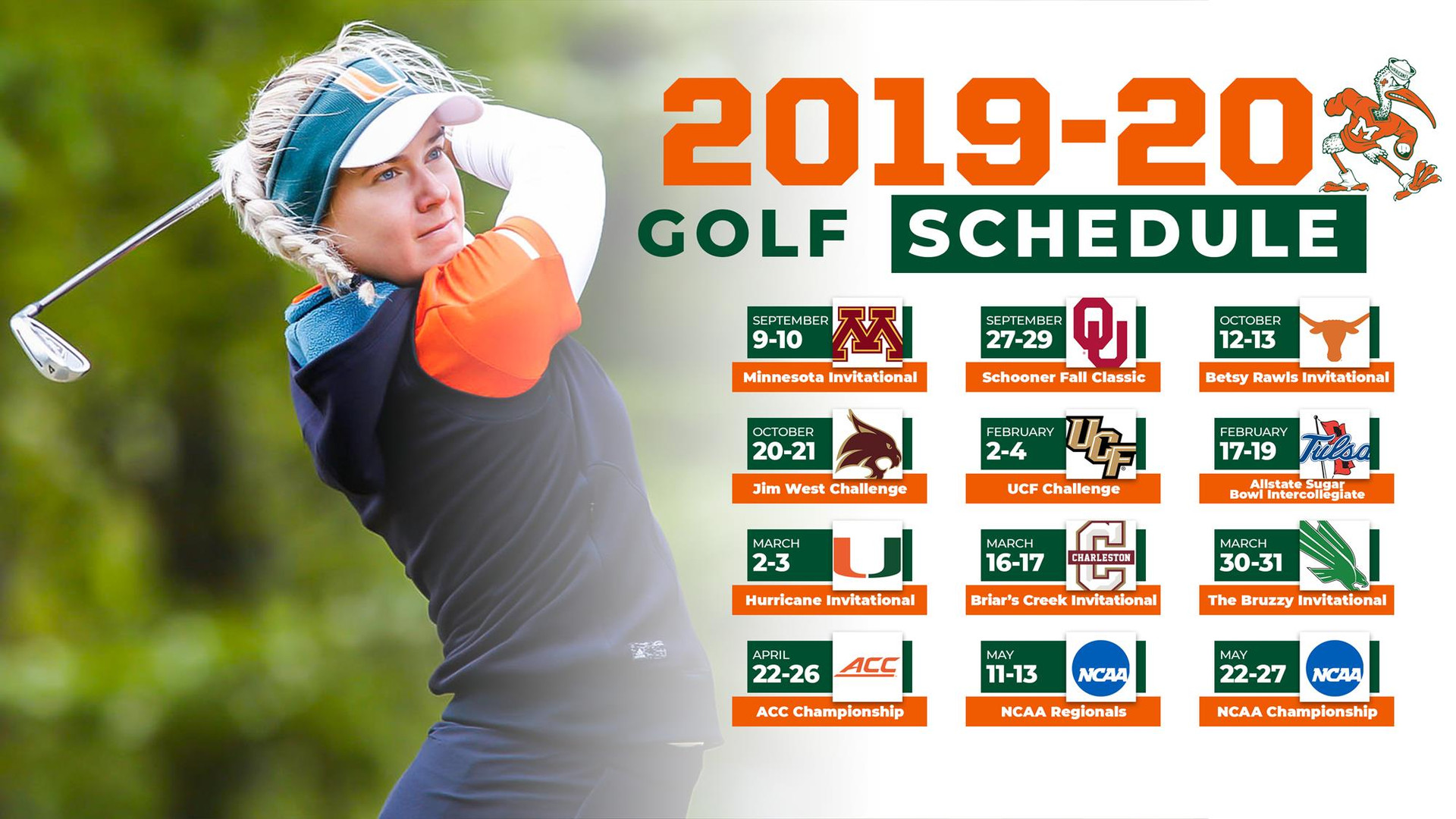 Rizzo Announces 2019-20 Golf Schedule