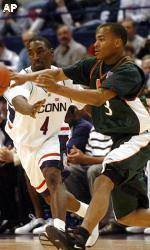 Canes Fall To No. 8 Connecticut, 76-63