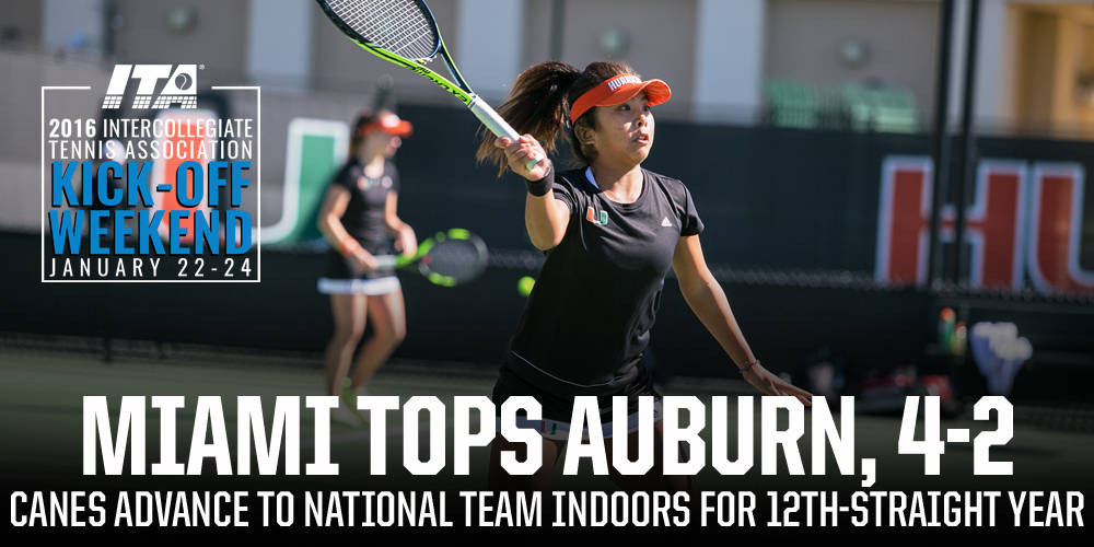 @CanesWTennis Defeats No. 41 Auburn, 4-2