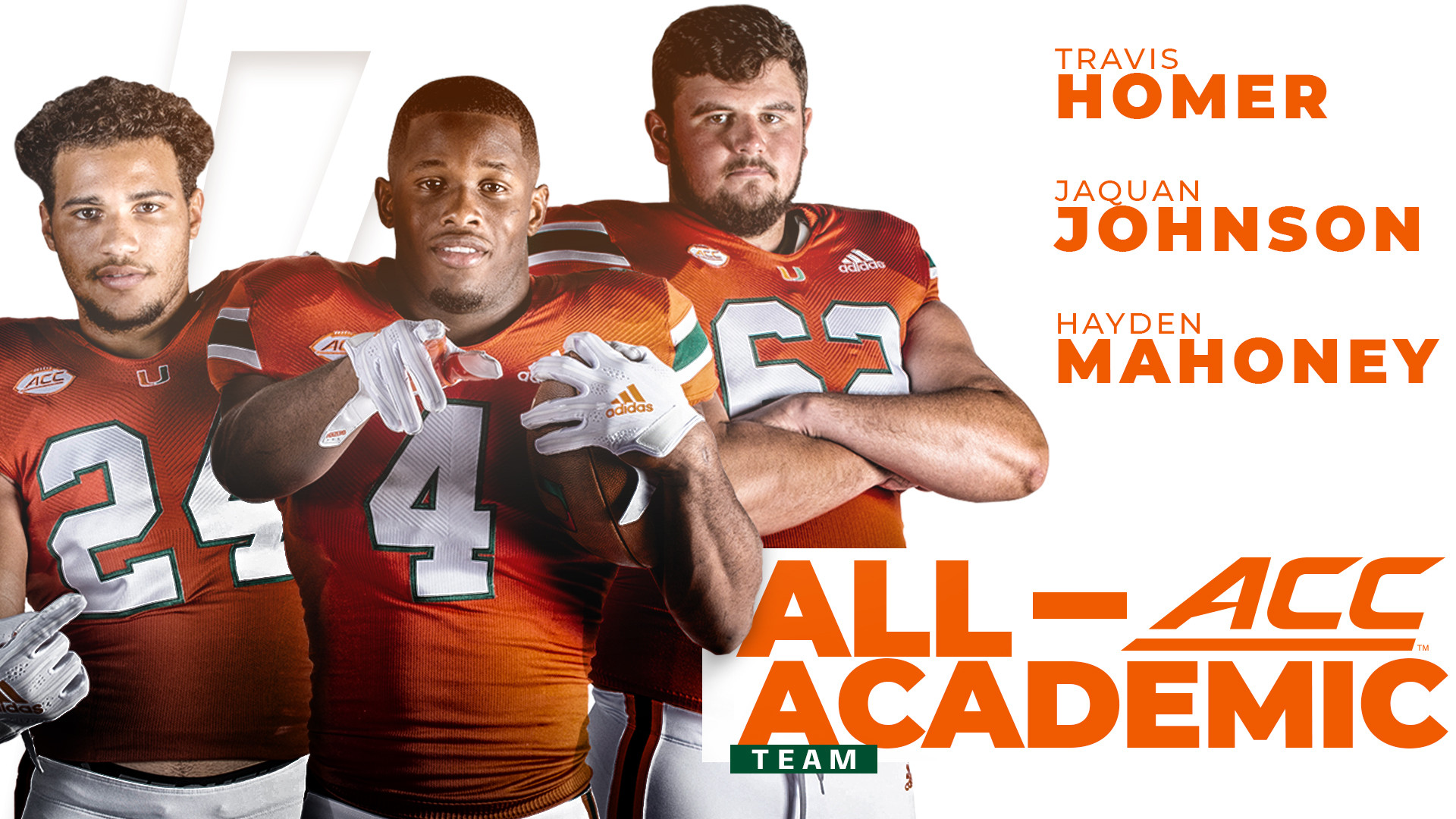 Three Hurricanes Named to All-ACC Academic Team