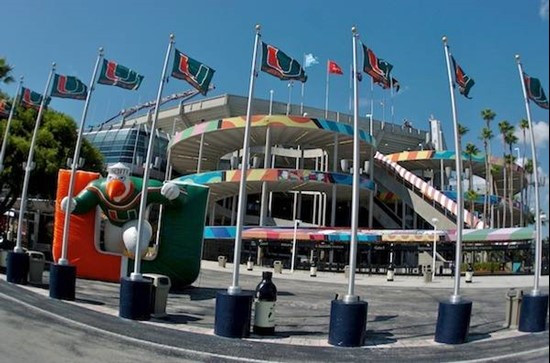 University of Miami at Land Shark Stadium before a game against the Florida A&amp;M Rattlers at Sun Life Stadium on September 2, 2010.  Photo by...