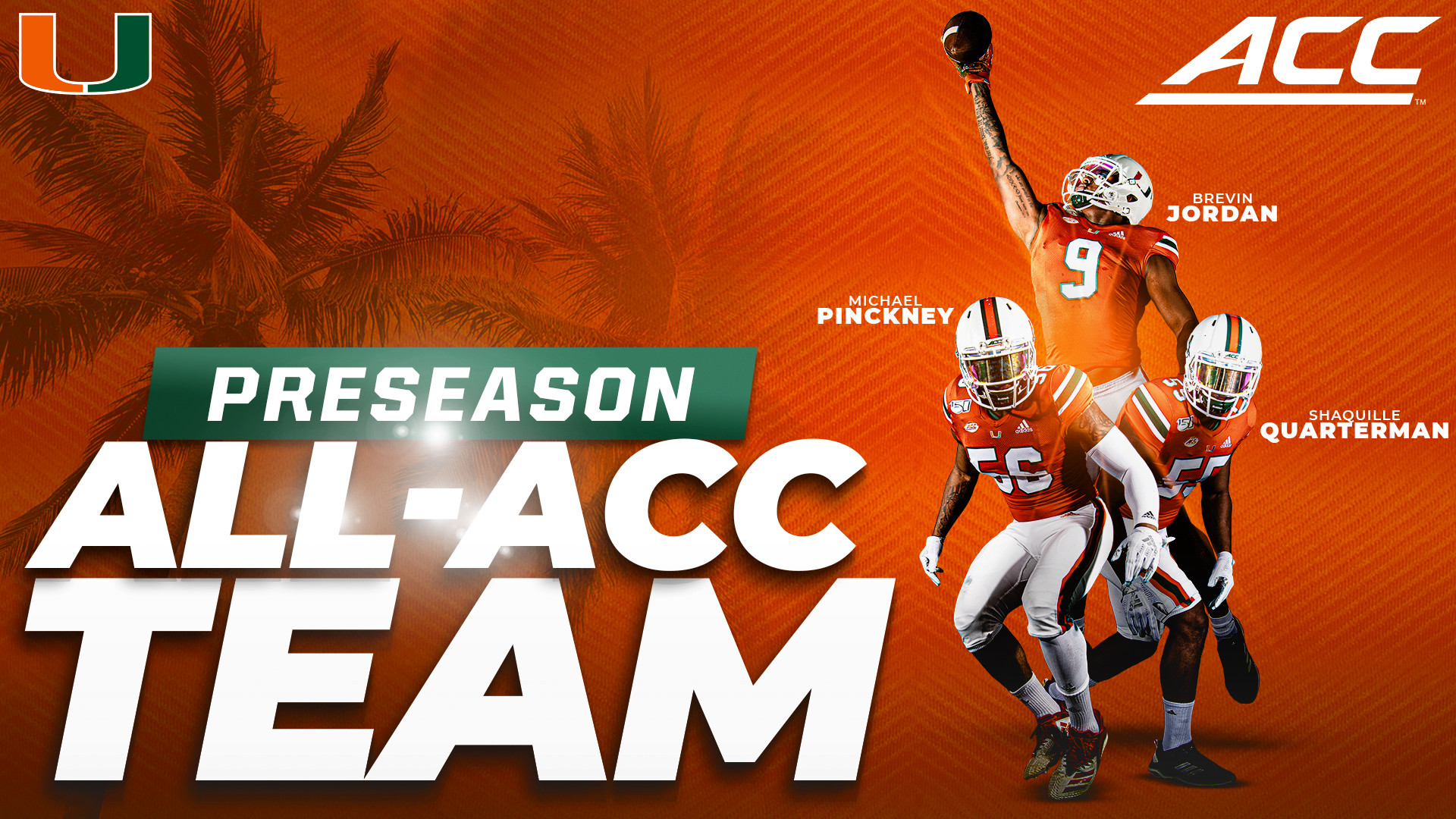 Miami Trio Named Preseason All-ACC