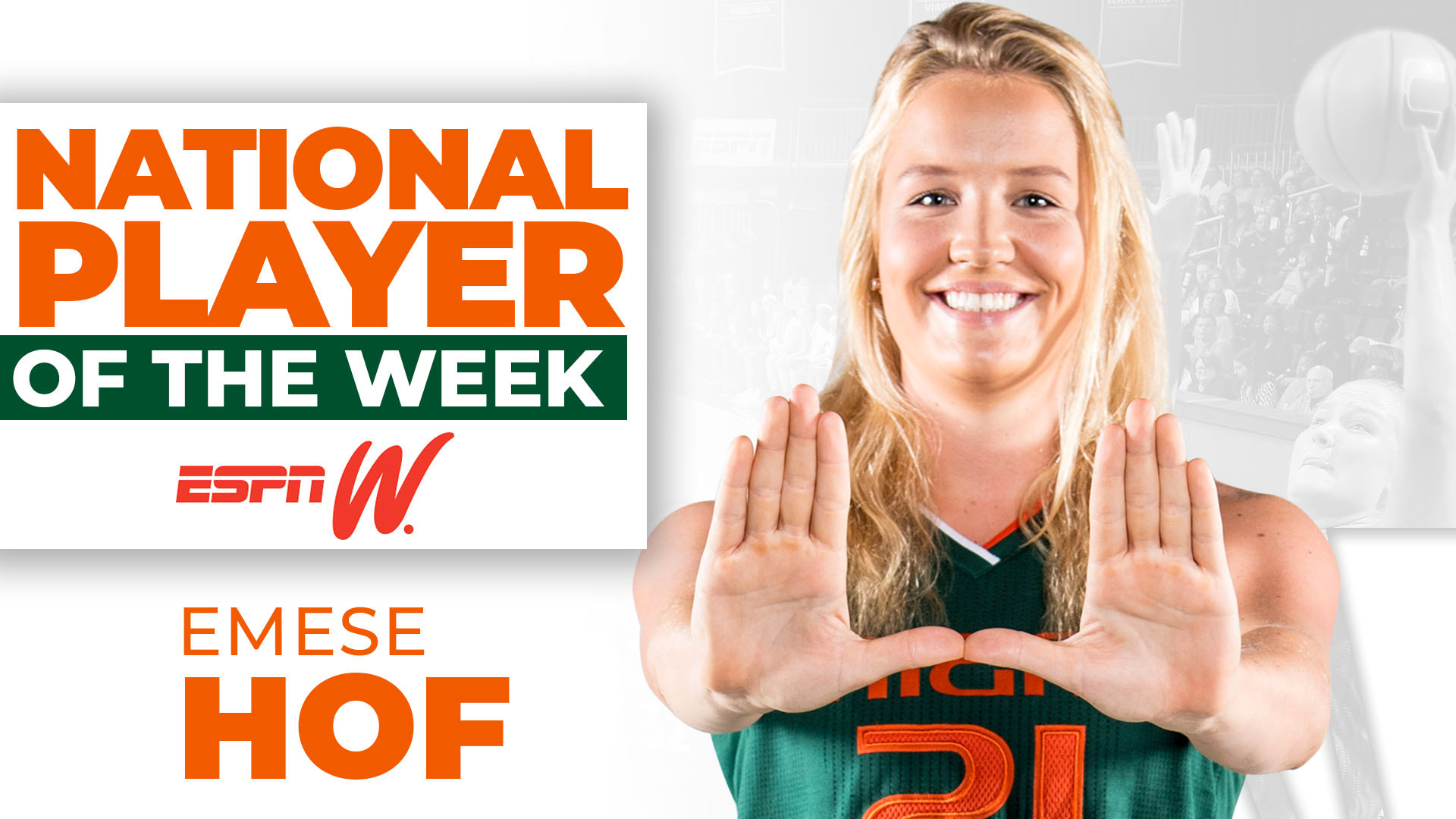 Hof Selected as espnW National Player of the Week