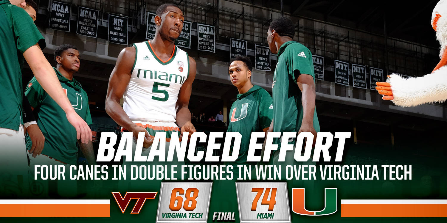 Balanced Scoring Leads Canes Past Va. Tech