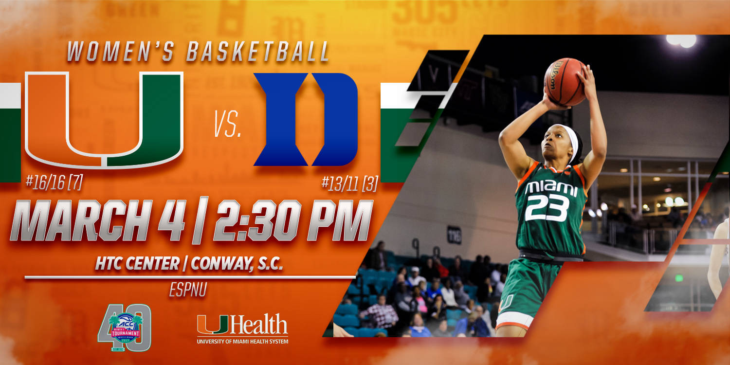 @CanesWBB to Play No. 13/11 Duke in ACC Semifinals