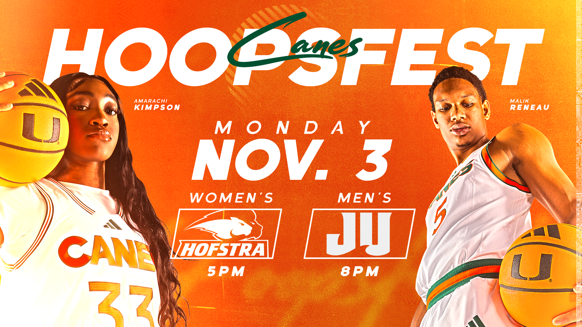 Miami Athletics Launches Canes Hoopsfest Promotion for Season-Opening Doubleheader