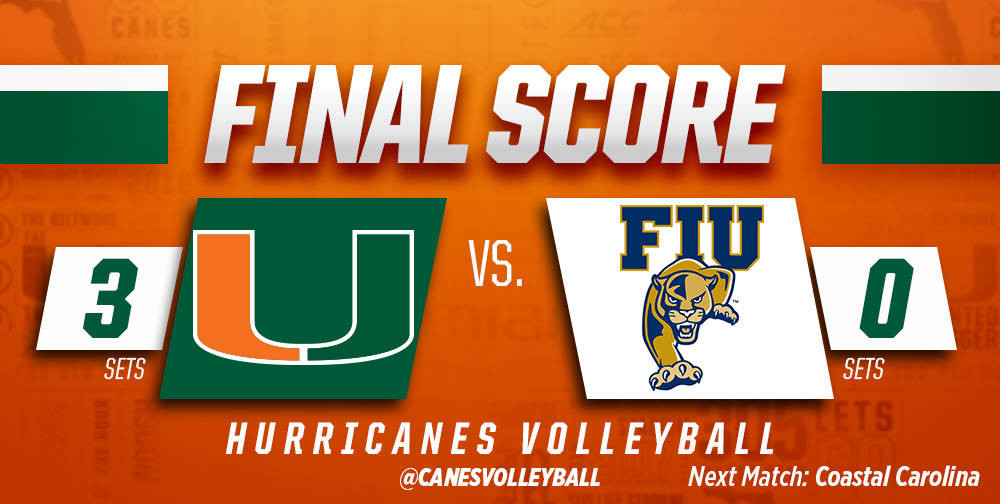 @CanesVB Beats Crosstown Rival FIU, 3-0