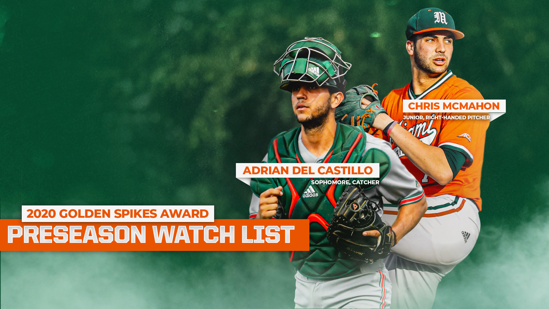 Del Castillo, McMahon Named to Golden Spikes Award Preseason Watch List