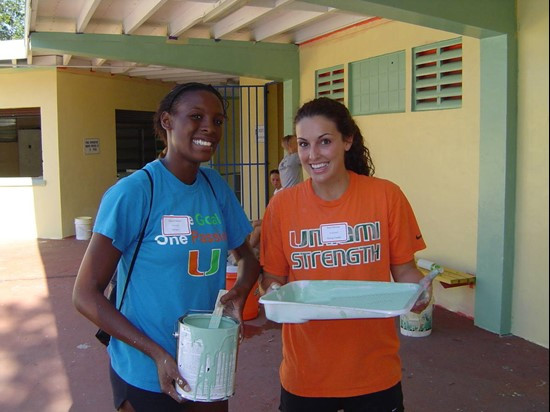 The Hurricanes Student Athlete Advisory Committee coordinated painting and planting as community service at Virrick Park in Coconut Grove.  120...