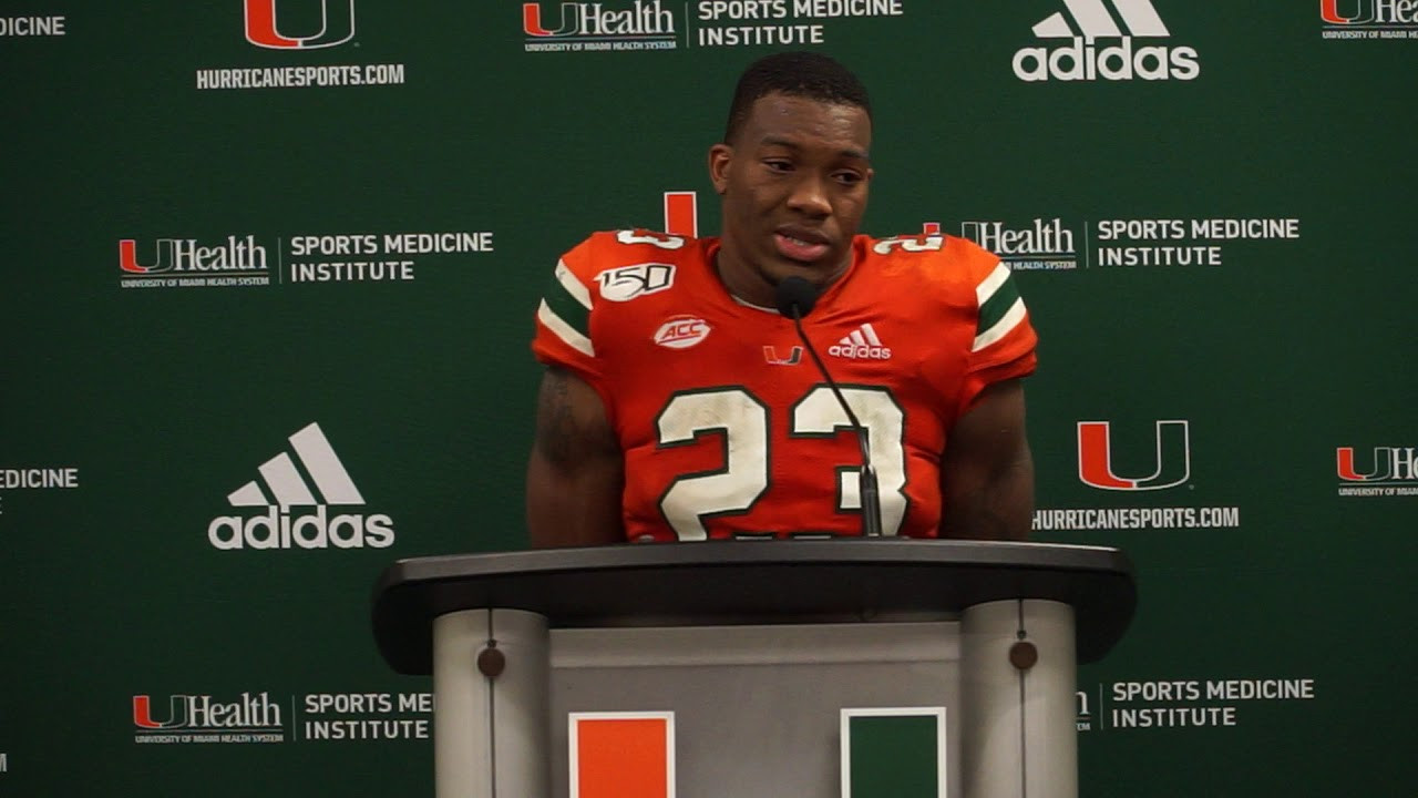 Cam'Ron Harris Postgame Presser | Miami vs. Georgia Tech | 10.19.19