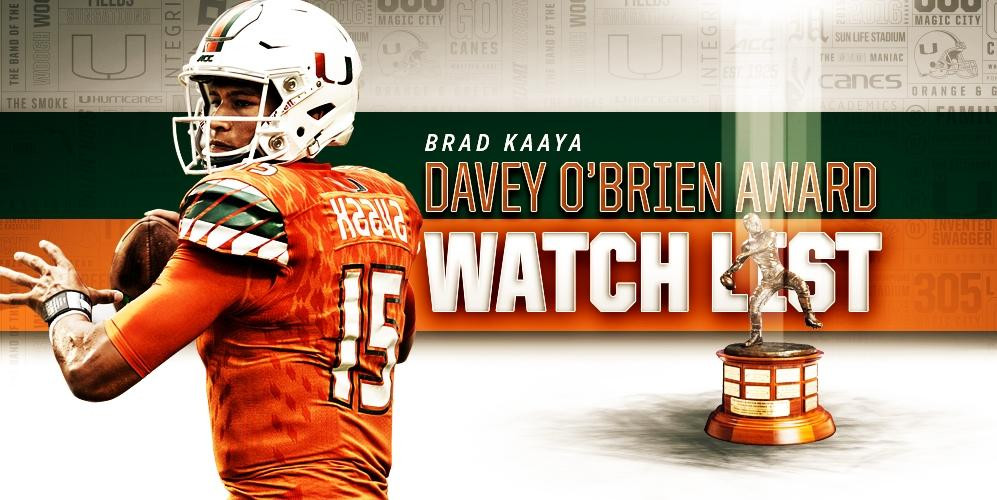 Kaaya Named to the Davey O'Brien Award Watch List