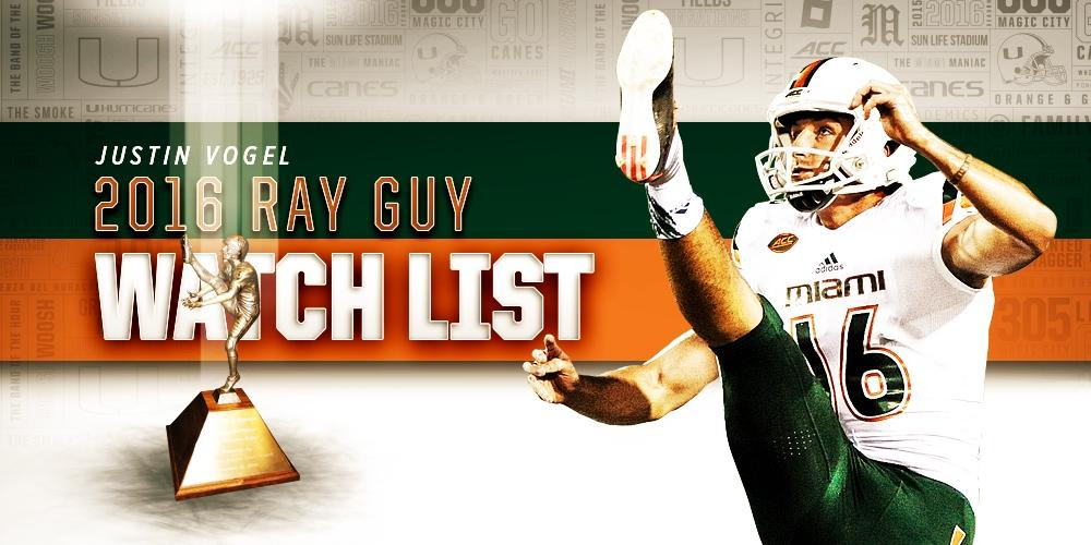 Vogel Named to the Ray Guy Award Preseason Watch List