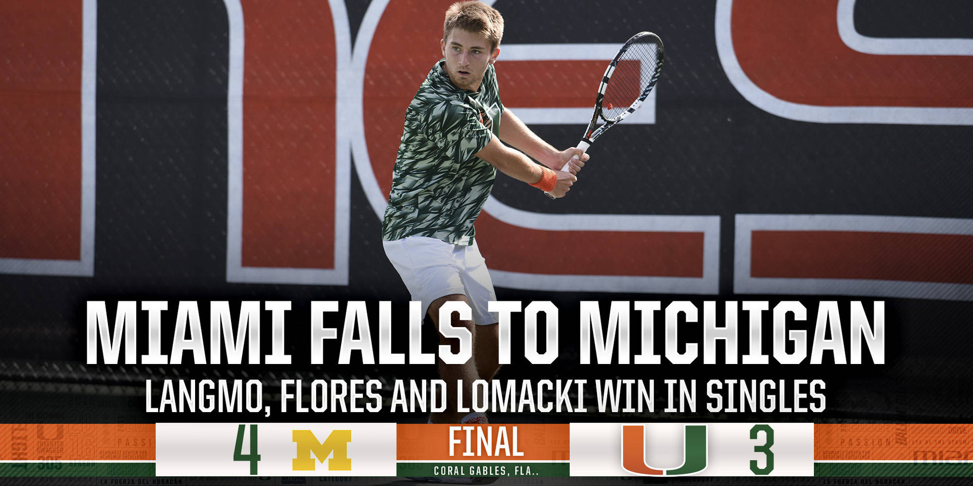 Hurricanes Battle No. 19 Michigan, Fall 4-3
