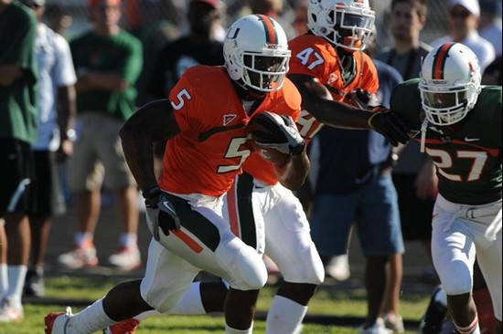 Mike James - 2011 Miami Hurricanes Spring Football @ Spanish River High School