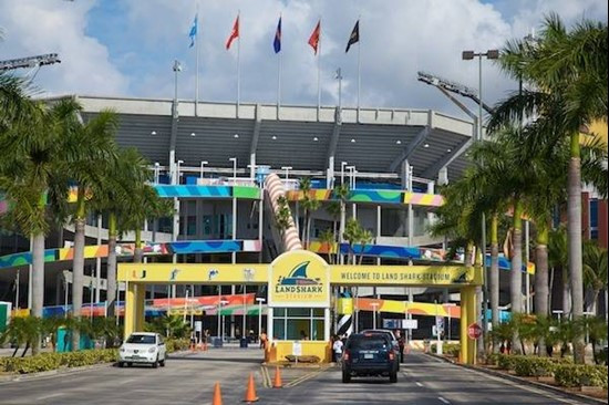 Land Shark Stadium's main gate before a game against the Duke Blue Devils at Land Shark Stadium on November 21, 2009.  Photo by Steven Murphy, SPN