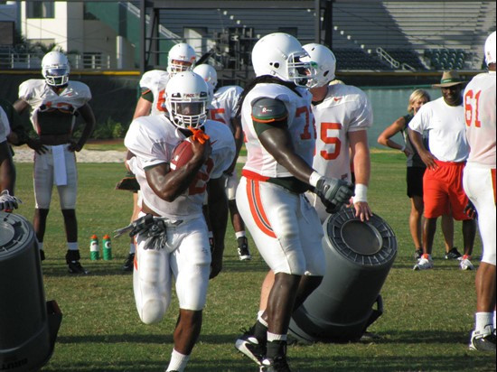 Mike James (22) at practice Wednesday morning at the Greentree Practice Fields.