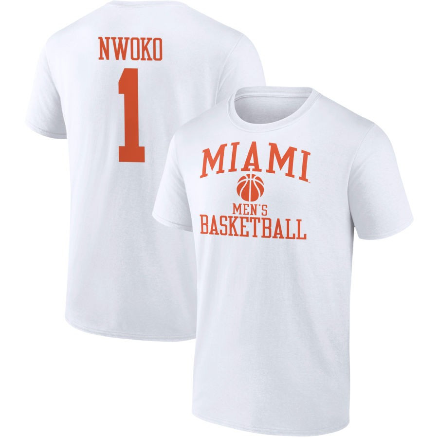 Men's Fanatics Branded White Miami Hurricanes Men's Basketball T-Shirt