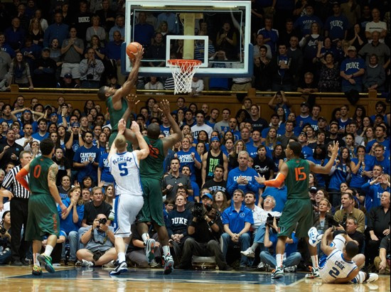 05 February 2012   Miami vs. Duke, from Cameron Indoor Stadium in Durham, NC.
