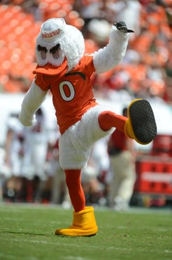 Sebastian the Ibis Entertains the Fans at the Game Between University of Miami against the North Carolina State Wolfpack at Sun Life Stadium on...