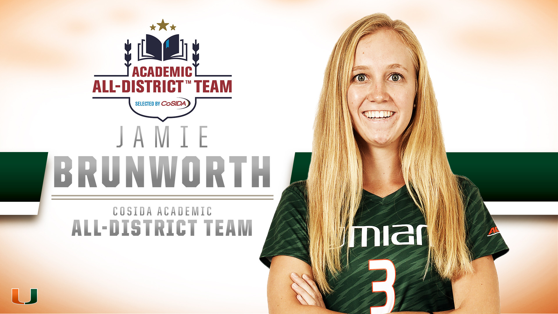 Brunworth Makes CoSIDA Academic All-District Team