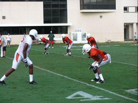 7-on-7 drill at practice Sunday morning at the Greentree Practice Fields.