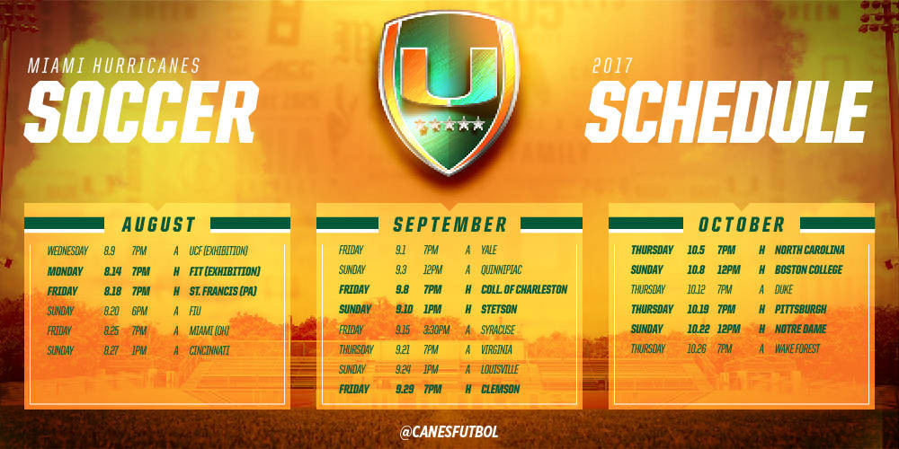 Monroe Sets 2017 @CanesFutbol Schedule