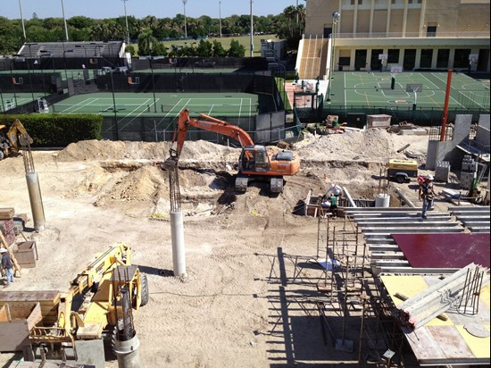 Construction on the Schwartz Center for Athletic Excellence - April 26, 2012.