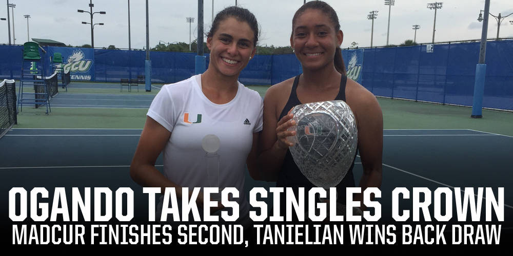 Ogando Wins Singles A Draw at Bedford Cup
