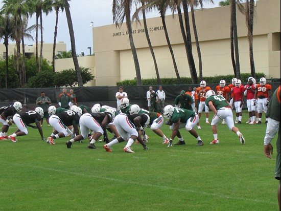 First practice with pads