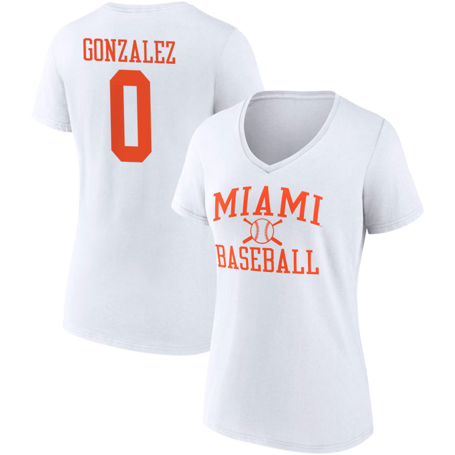 Women's Fanatics Branded White Miami Hurricanes Baseball T-Shirt