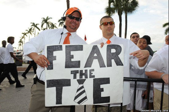 University of Miami Hurricane Fans tailgate at SunLife Stadium before a game against the Virginia Cavaliers at Sun Life Stadium on October 27, 2011. ...