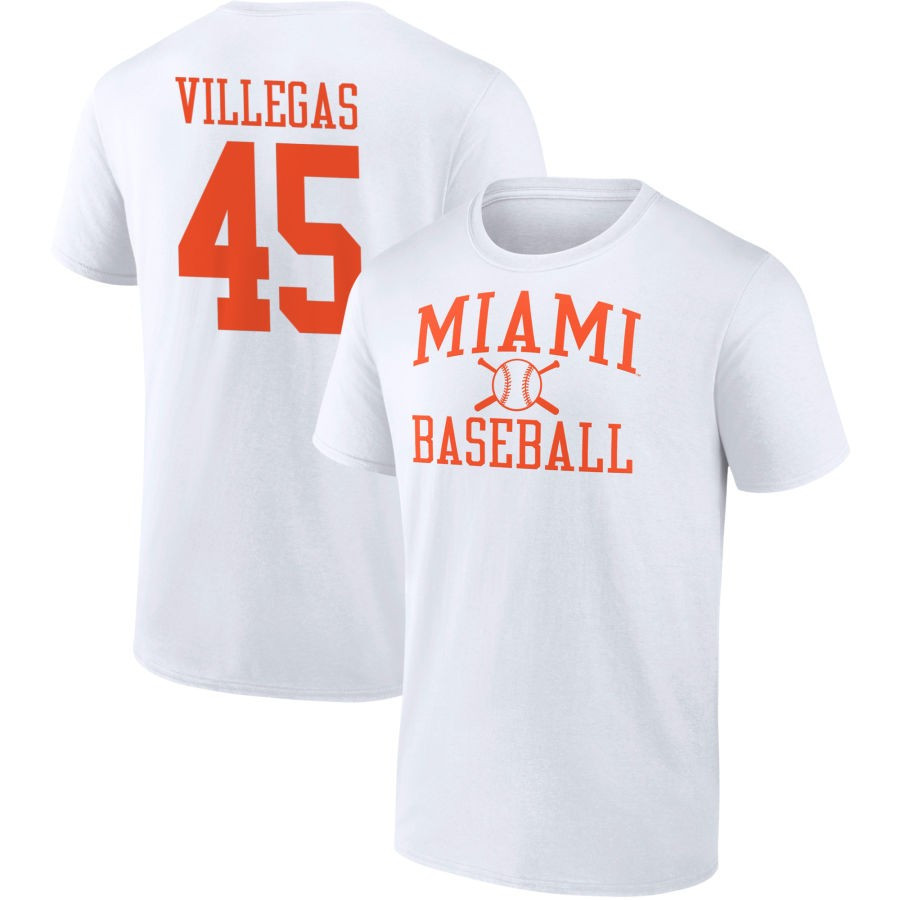 Men's Fanatics Branded White Miami Hurricanes Baseball T-Shirt