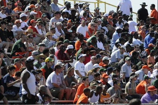 The best fans in College Football. 2011 Miami Hurricanes Spring Football @ Traz-Powell