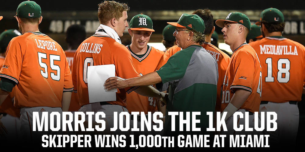Jim Morris Wins 1,000th Game as Coach of Miami