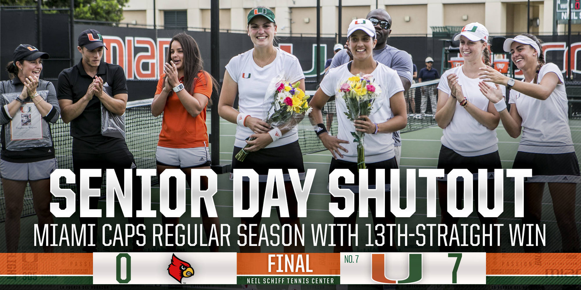 @CanesWTennis Sweeps Louisville on Senior Day