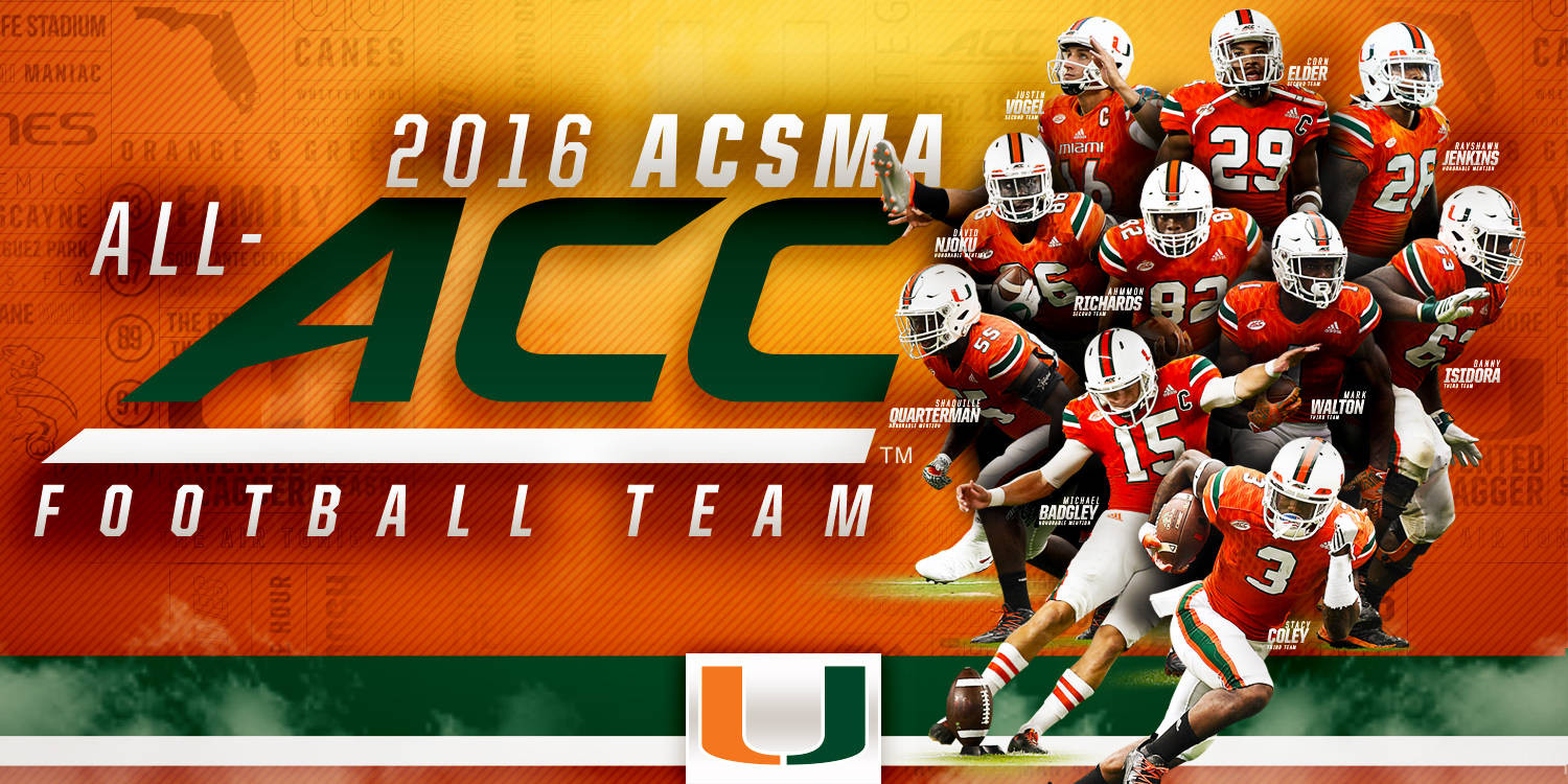 Ten Hurricanes Named to the ACSMA All-ACC Teams