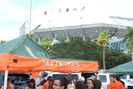 Tailgating at SunLife Stadium before a game against the Arkansas State Red Wolves at Sun Life Stadium on September13, 2014.  Photo by Steven...
