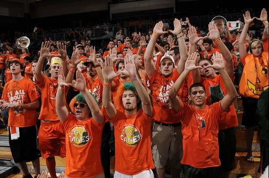 2012 Miami Hurricanes Men's Basketball vs Maryland fans