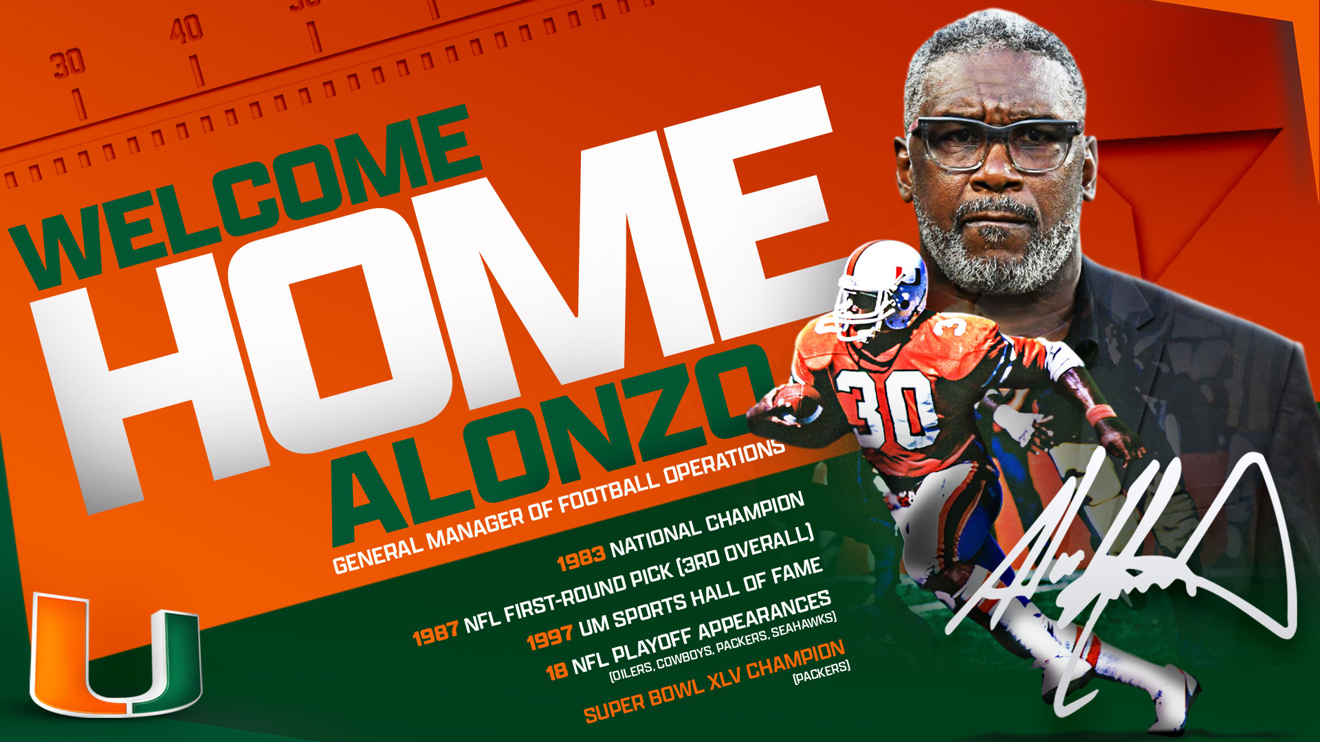 University of Miami Hires Alonzo Highsmith as General Manager of Football Operations