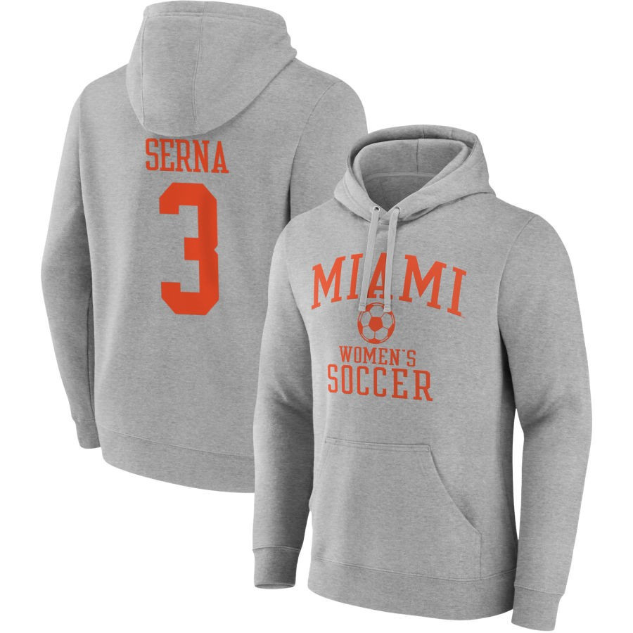 Men's Fanatics Branded Gray Miami Hurricanes Women's Soccer Pick-A-Player NIL Gameday Tradition Pullover Hoodie