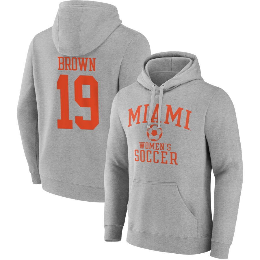 Men's Fanatics Branded Gray Miami Hurricanes Women's Soccer Pick-A-Player NIL Gameday Tradition Pullover Hoodie