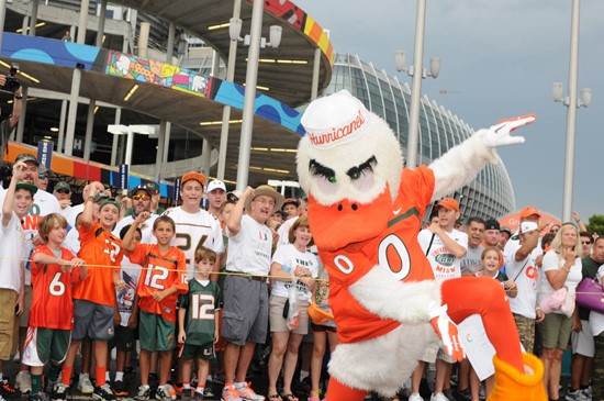 University of Miami Hurricane Fans tailgate at SunLife Stadium before a game against the #12 ranked University of Florida Gators at Sun Life Stadium...