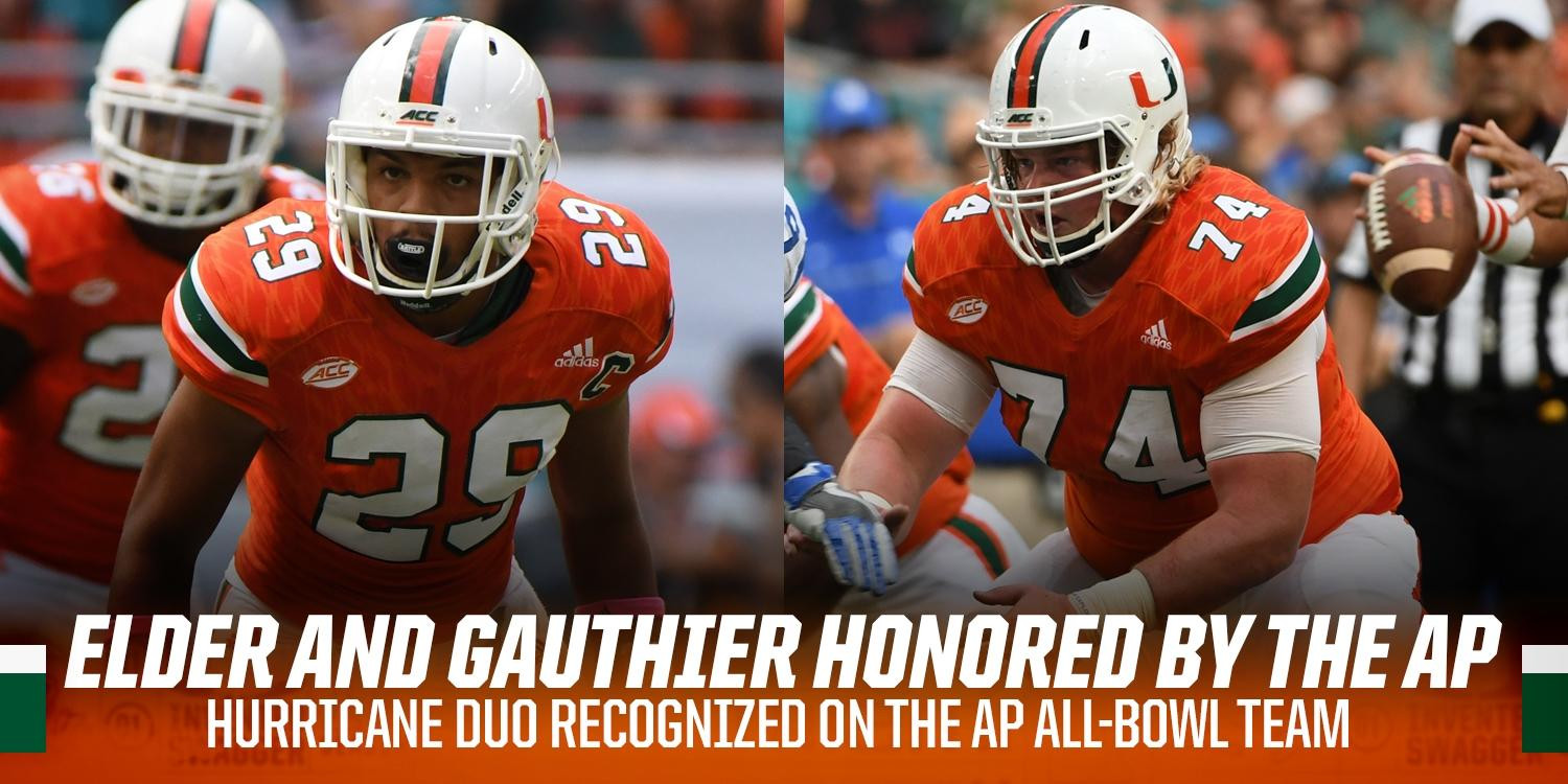 Elder and Gauthier Earn Associated Press All-Bowl Team Honorable Mention
