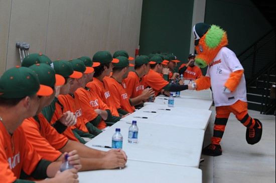 The University of Miami Baseball Team hosted FanFest/Alumni Day at Alex Rodriguez Park on February 12, 2011.  Photos by Steven Murphy/SPN
