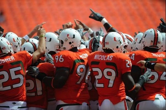 Hurricanes ready for the game against the North Carolina Tar Heels at Dolphin Stadium on September 27, 2008.  Photo by Steven Murphy, SPN&Acirc;&copy;