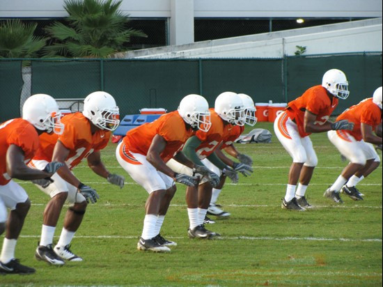 The defensive backs at practice Thursday morning at the Greentree Practice Fields.