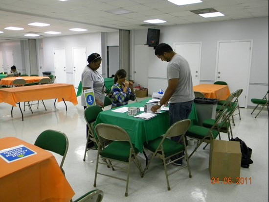 Donor giving DNA sample