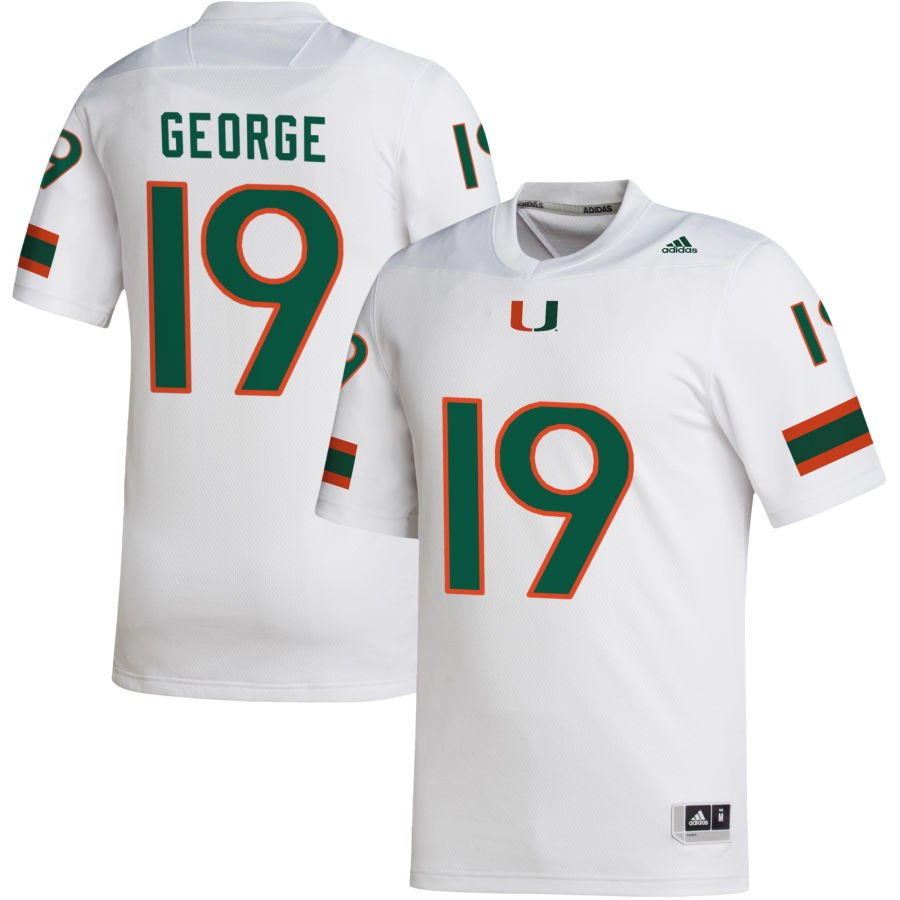 Men's adidas White Miami Hurricanes NIL Replica Football Jersey